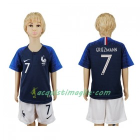 Divisa di Calcio Francia Griezmann 7 Bambino Prima Mondiali 2018